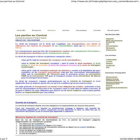 Parties au contrat | PDF