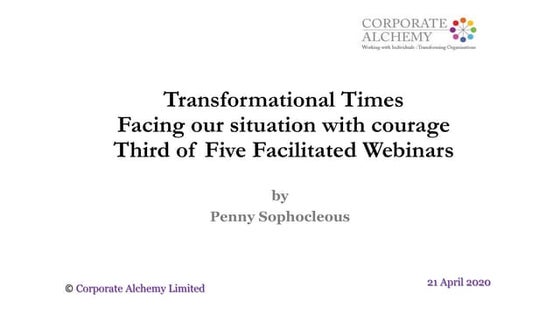 Part iii   transformational times - facing our situation with courage