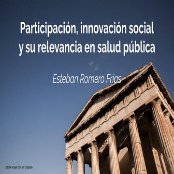 Participación, innovación social y su relevancia en salud pública