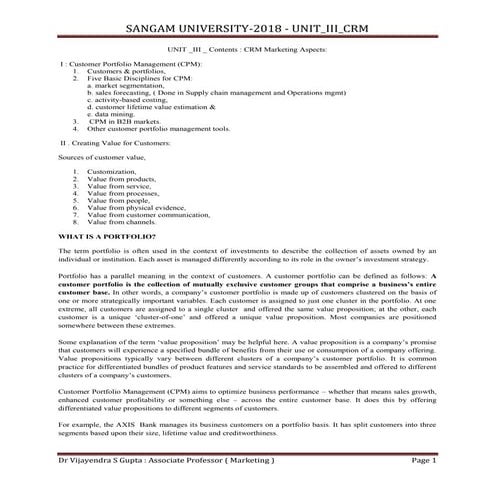 Part i  of _crm unit iii