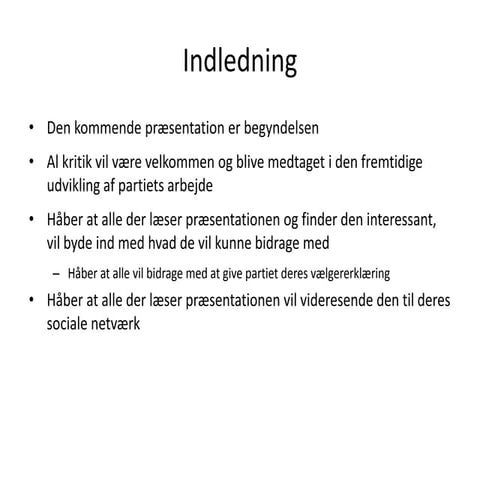 Partiprogram anerkendelsespartiet | PPTX