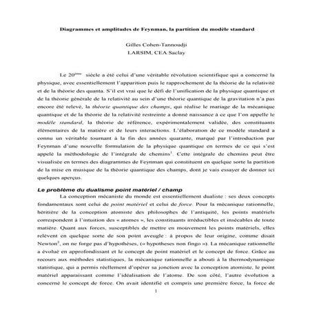 Diagrammes et amplitudes de Feynman, la partition du modèle standard | PDF