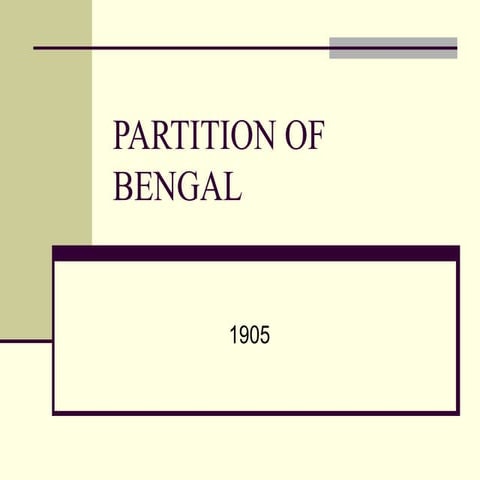 Partition Of Bengal