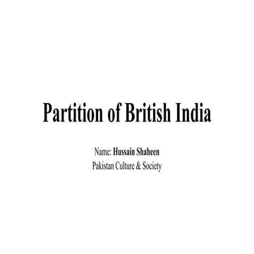 Partition of British India