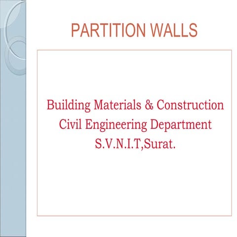 Partition walls