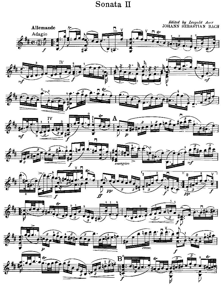 Partitura bach partita no.1 em si menor bwv 1002