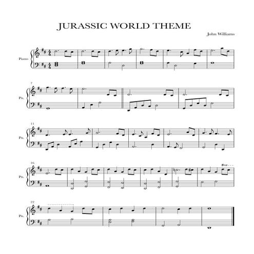 Partitura piano-jurassic-world-john-williams