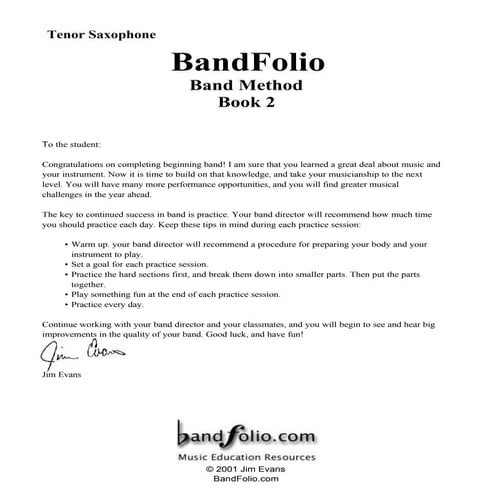 Band Folio.Book 2 - Sax Tenor | PDF
