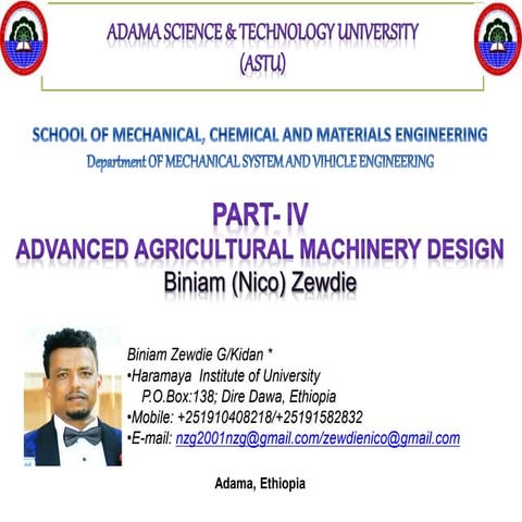 PART- IV:  Advanced Agricultural Machinery Design - Gears.pptx
