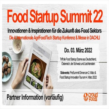 Partnerinfo Food Startup Summit 2022 - Konferenz & Expo