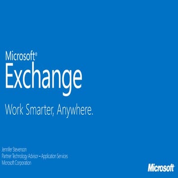 Partner Productivity Overview - Exchange 2013