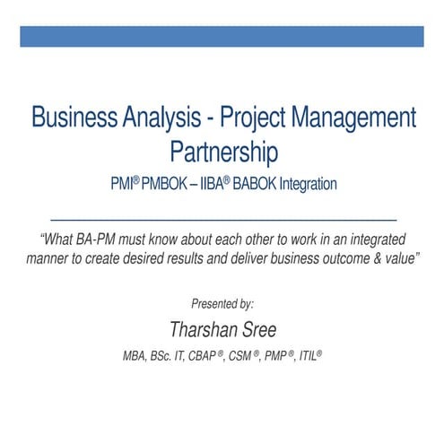 Partnership  business analysis & project managment