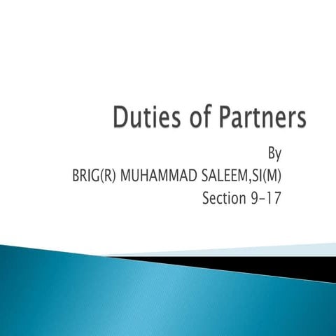 Partnership  duties of partners