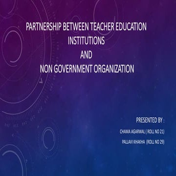 Partnership between tei and ngo