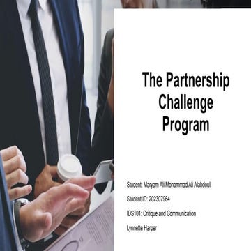 Reflection on Partner Challenge Program. | PPTX