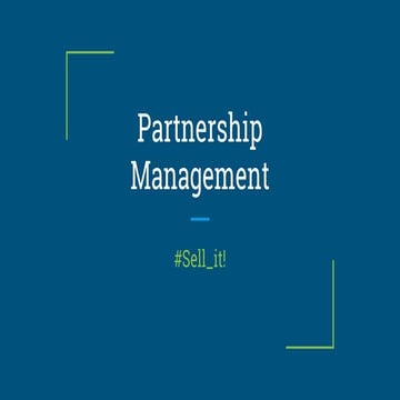 Partnership management