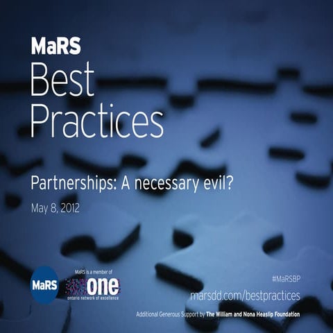 Partnerships: A necessary evil? - MaRS Best Practices