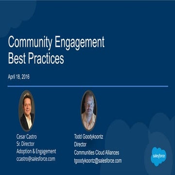 Community Engagement Best Practices (April 18, 2016)