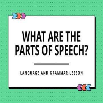 Part of Speech in English Language .pptx