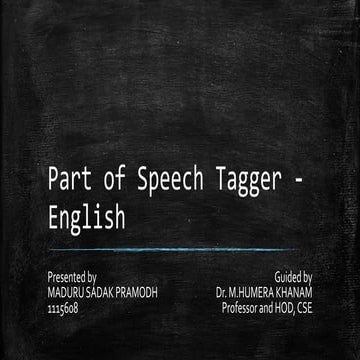Part of speech tagger   English - By sadak pramodh