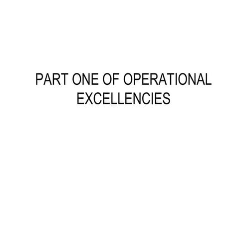 Part one of project brown field for operational excellencies in scm  integert...