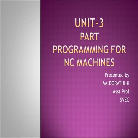 Part programming for nc machines | PPT