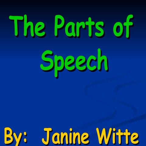 Parts Of Speech