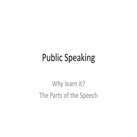 SPE 108 Parts of the Speech