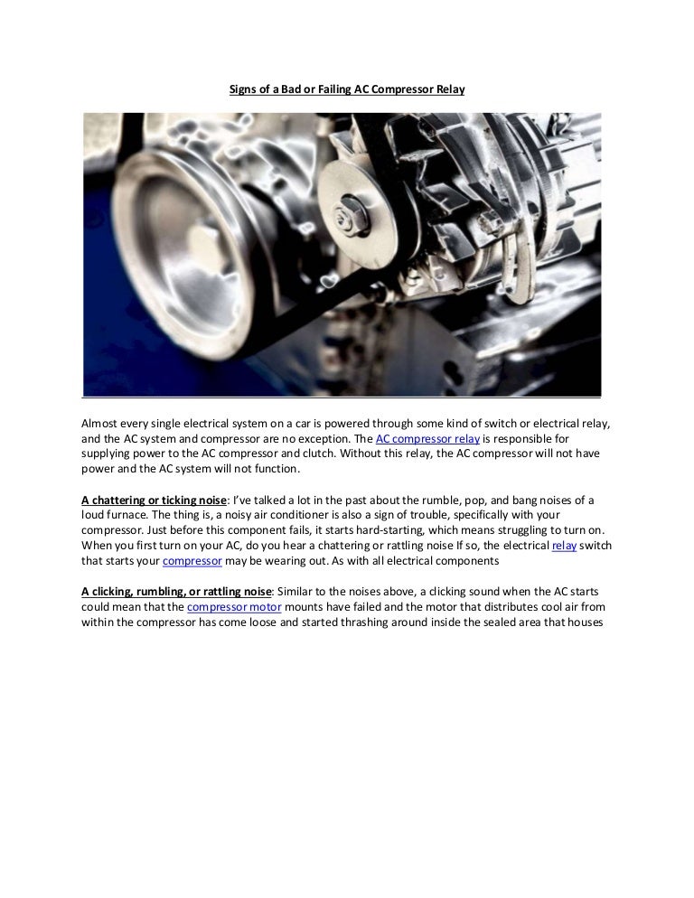 Car Ac Compressor Not Turning On Partsavatar Car Parts