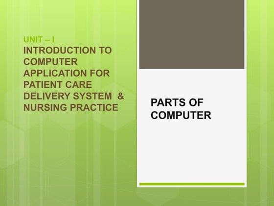 Basic components of computer system | PPTX