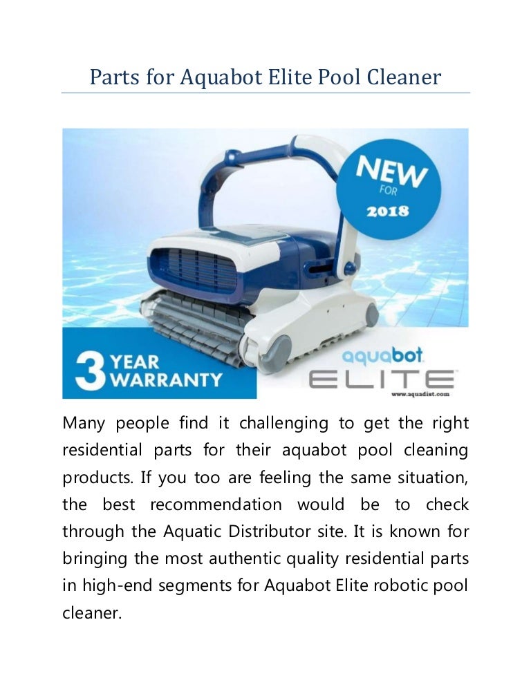 Residential Parts for Aquabot Elite Pool Cleaner