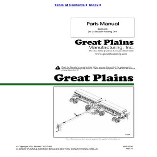 Great plains parts manual 2 section...