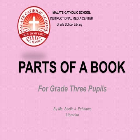 Parts of a Book for Grade 3