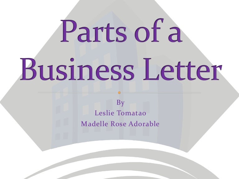 parts of a business letter