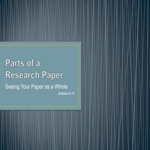 Parts of a research paper