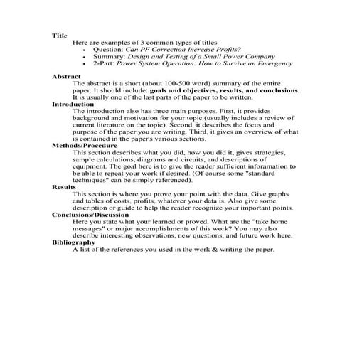 Parts of a research paper | PDF