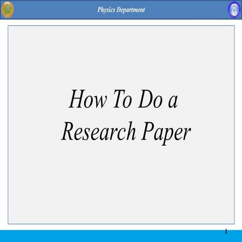 A step by step presentation of the parts of a research paper paper.ppt