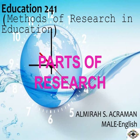 Parts of a research paper   educ 241