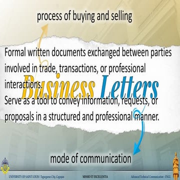 Parts of Business Letter.pdf MODE OF COMMUNICATION | PDF