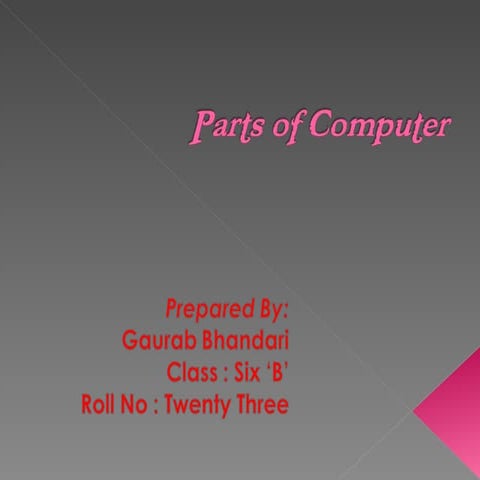 Parts of Computer | PPT | Computer Peripherals | Computing