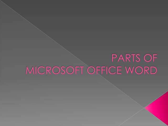 Parts of m.s word