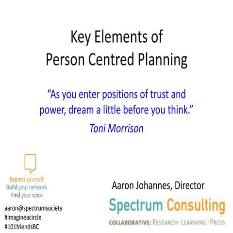 Elements of Person Centered Planning