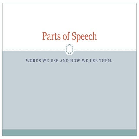 Parts Of  Speech