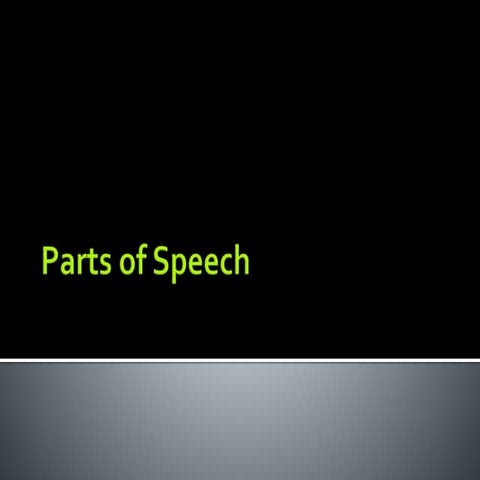 Parts of Speech