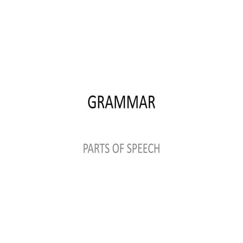 Parts of speech