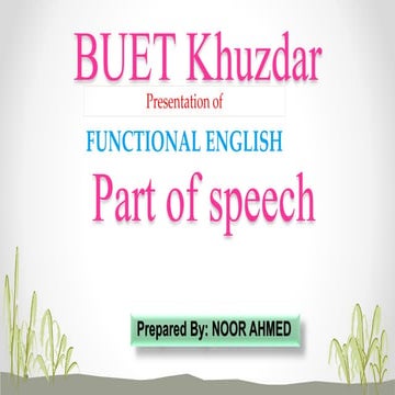 Part of speech in english grammar