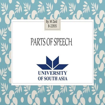 8 Parts of speech by zaid