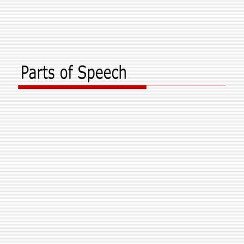 Parts of Speech