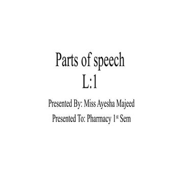 Parts of speech.pptx best part of speech written by Muhammad Meesam Temar how...