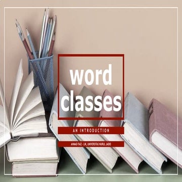 Parts of Speech - An Introduction